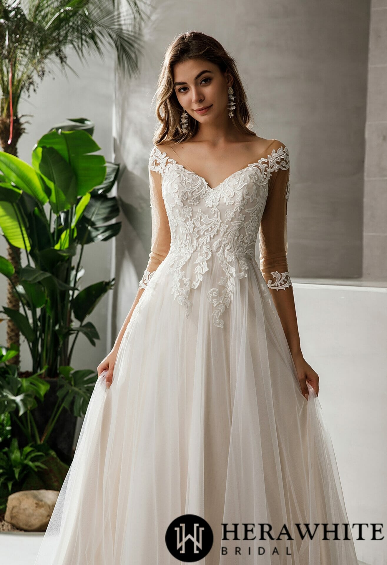 Robe De Soirée Dentelle à Fleurs - Manches 3/4 Et Col Rond | Grande Taille Femme | Élégante Pour Cocktail, Mariage, Soirée