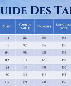 Guide des Tailles - Robe De Mariage Bohème Grandes Tailles - Soirée Blanche