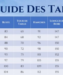 Guide des Tailles - Robe De Mariée Courte Bohème - Soirée Blanche