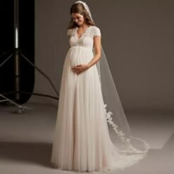 Voile De Mariée Blanc Pour Robe De Mariée Grossesse