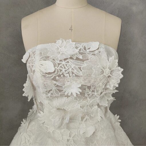 Robe De Mariée Courte Dentelle Florale Blanche