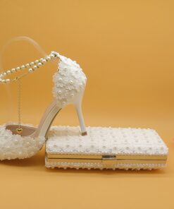 Ensemble Chaussure Et Sac De Mariage Blanc | Soirée Blanche