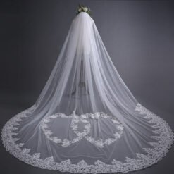 Voile Mariage Avec Cœurs Blanc Cassé