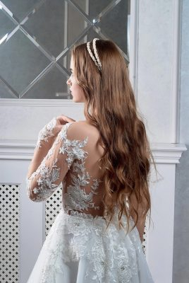 Robe de mariée princesse dentelle manche longue | Soirée Blanche