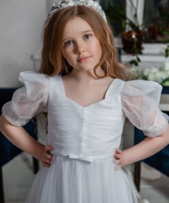 Robe Blanche De Petite Fille D’Honneur | Soirée Blanche