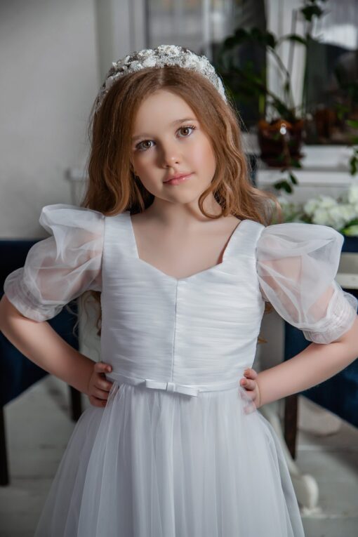 Robe Blanche De Petite Fille D’Honneur | Soirée Blanche
