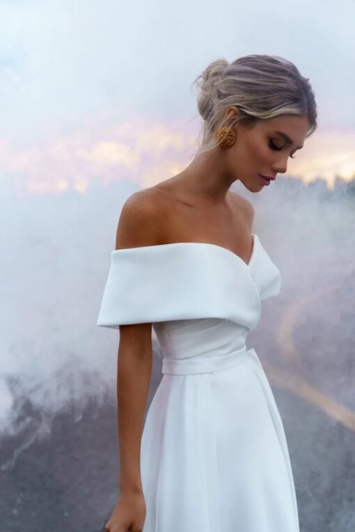 Robe Blanche Longue de Cérémonie de Mariage