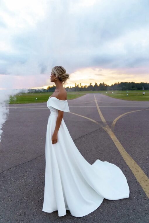 Robe Blanche Longue de Cérémonie de Mariage