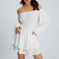 Robe Volante Élégante avec Shorts image 23 | Soirée Blanche