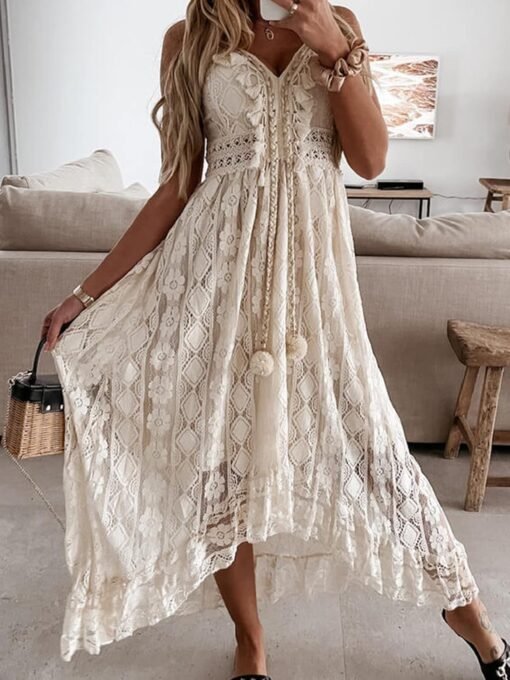 Robe Maxi Blanche Dentelle image 5 | Soirée Blanche