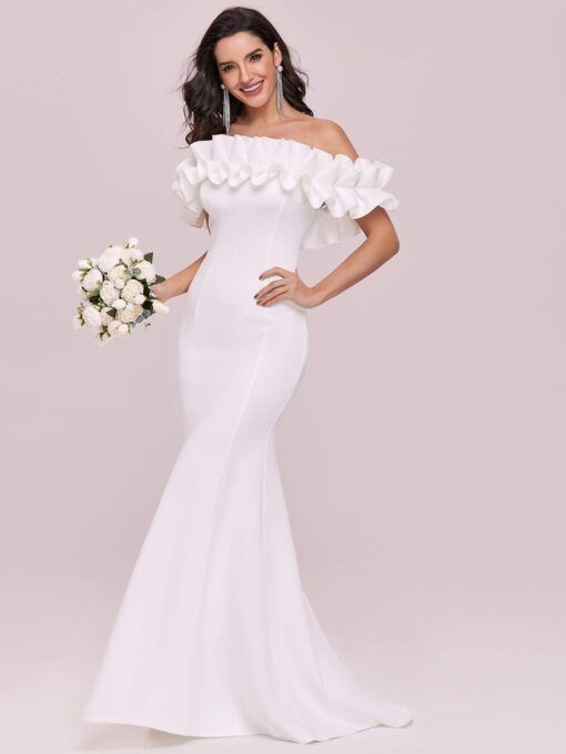 Robe de mariée sirène en dentelle florale avec manches en tulle détachables image 11 | Soirée Blanche