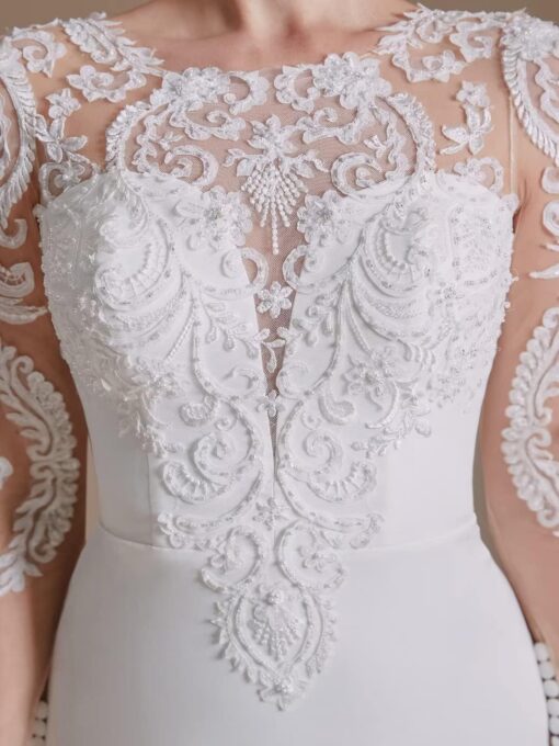 Robe de Mariée Simple Col V image 13 | Soirée Blanche