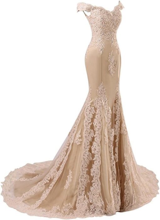 Robe de mariée trompette en dentelle perlée et tulle image 9 | Soirée Blanche