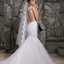 Robe De Mariée Sirène A Volants Blanche image 11 | Soirée Blanche