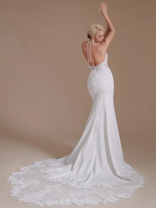 Robe De Mariée Dos Ouvert Blanche image 5 | Soirée Blanche