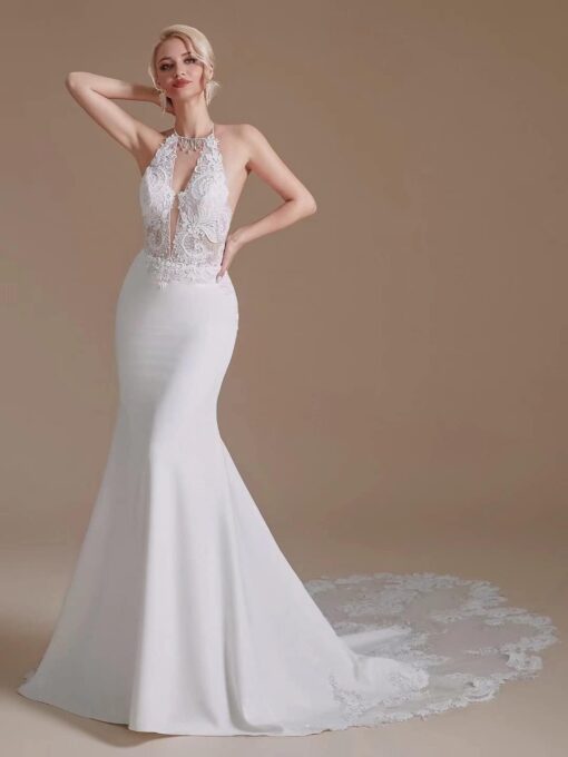 Robe De Mariée Dos Ouvert Blanche image 7 | Soirée Blanche