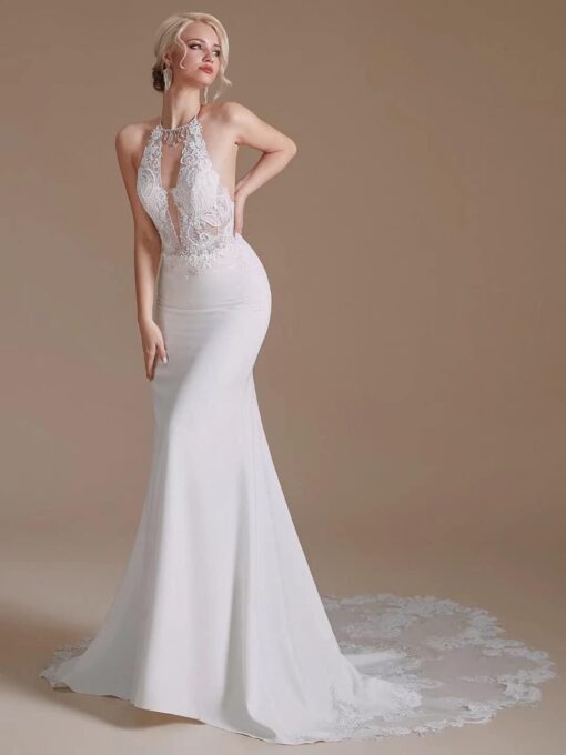 Robe De Mariée Dos Ouvert Blanche image 9 | Soirée Blanche