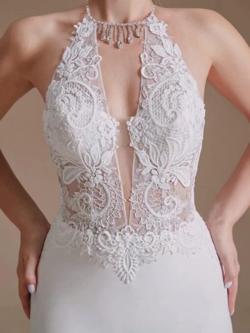 Robe De Mariée Dos Ouvert Blanche image 11 | Soirée Blanche