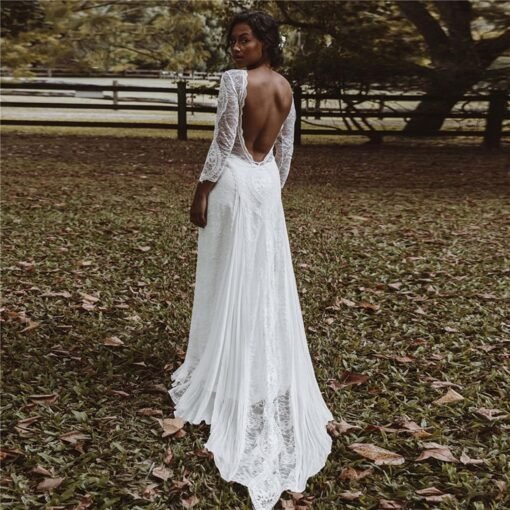 Robe De Mariée Bohème Florale Blanche image 9 | Soirée Blanche