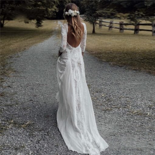 Robe De Mariée Bohème Automne Blanche image 7 | Soirée Blanche