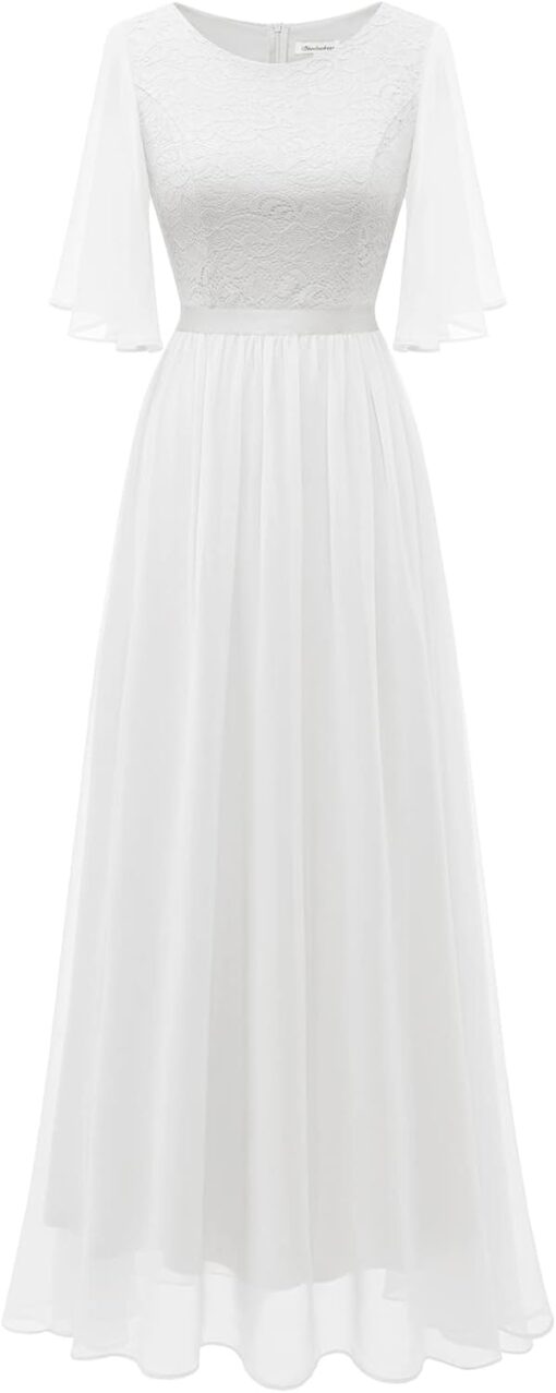 Robe De Mariée Simple Fleurie image 5 | Soirée Blanche