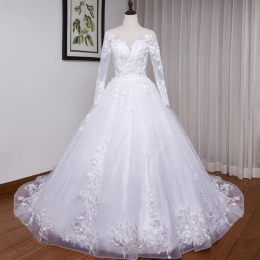 Robe De Mariée fendue avec ceinture tissu image 5 | Soirée Blanche