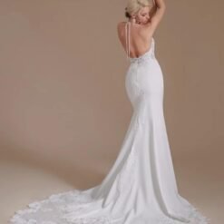 Robe De Mariée Col Américain Blanche image 19 | Soirée Blanche