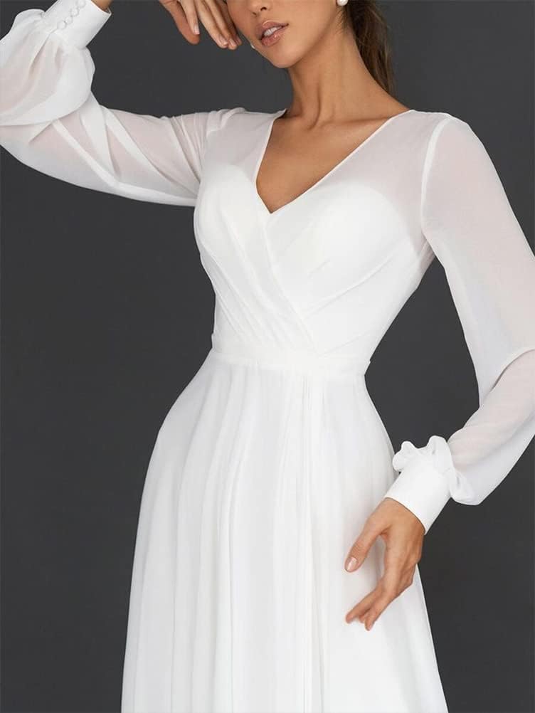 Robe shops blanche a manche longue