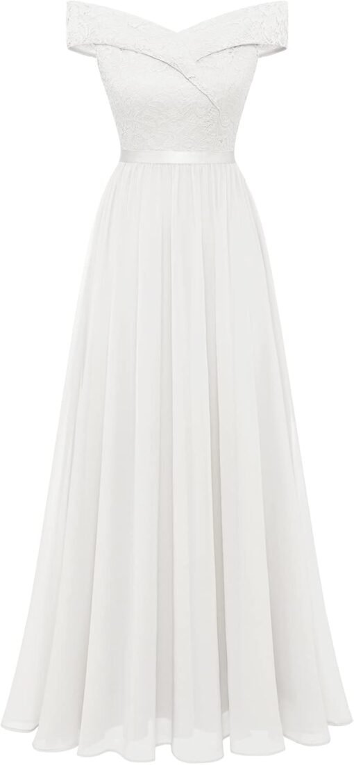 Robe Longue Blanche Dentelle image 3 | Soirée Blanche