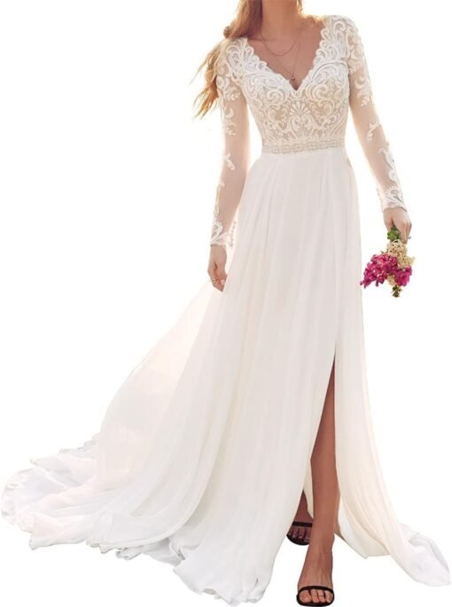 Robe De Mariée Bohème Dentelle image 3 | Soirée Blanche