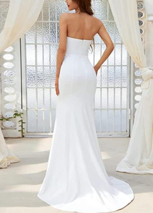 Robe De Mariée Sirène Dos Nu Sexy Blanche image 9 | Soirée Blanche