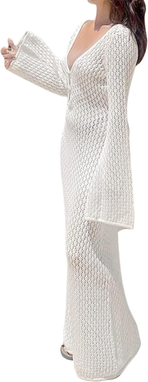 Robe Longue Blanche En Crochet image 7 | Soirée Blanche