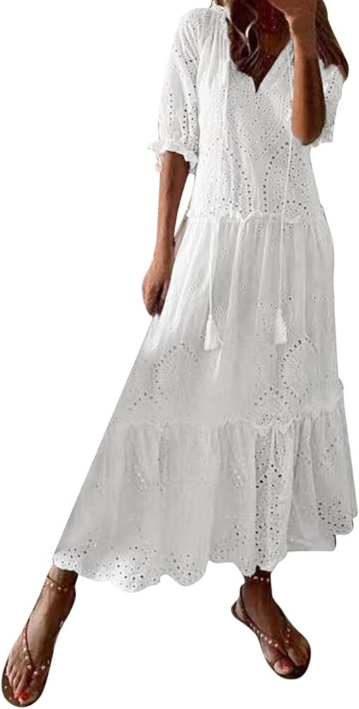 robe blanche dentelle boheme image 3 | Soirée Blanche