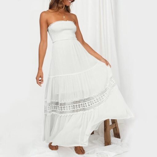 Robe Blanche Dentelle Longue Boheme image 9 | Soirée Blanche