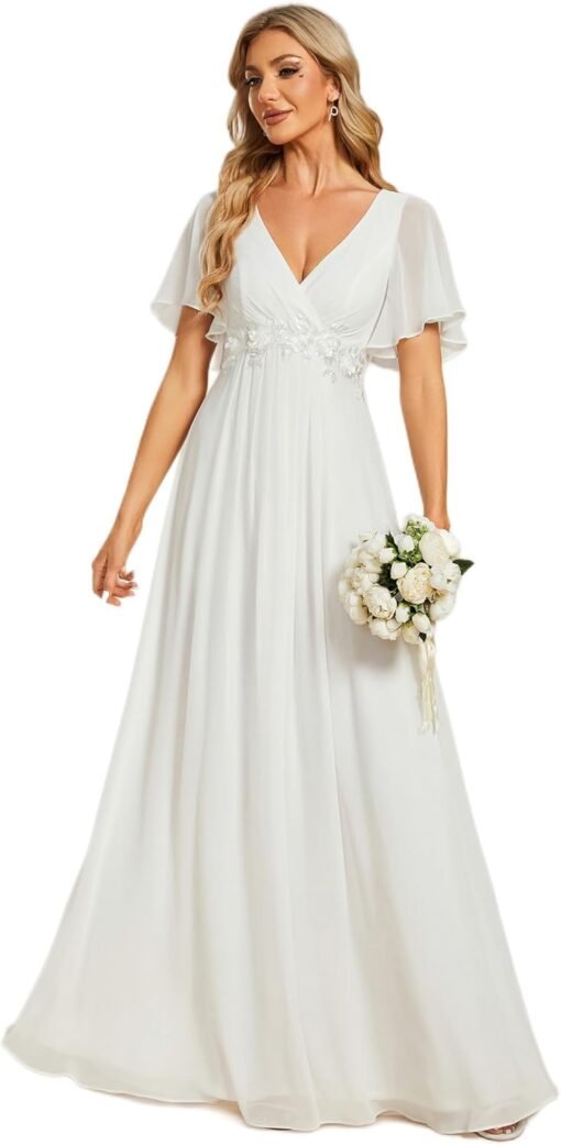 Robe De Mariée Grande Taille Manches Tombantes image 3 | Soirée Blanche