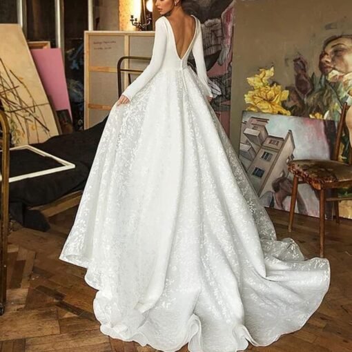 Robe De Mariée Trapèze Blanche image 5 | Soirée Blanche