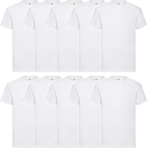 Lot de 10 T-shirts Fruit of the Loom Valueweight + Sac de rangement MyShirt inclus image 3 | Soirée Blanche