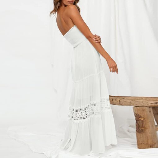 Robe Blanche Dentelle Longue Boheme image 7 | Soirée Blanche