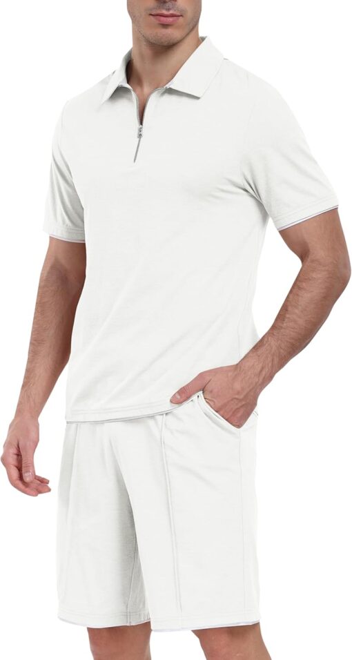 Jinshi Ensemble de Sport Été Jogging Homme image 3 | Soirée Blanche