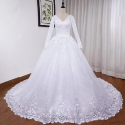 Robe De Mariée Hiver Manches Longues Blanche image 19 | Soirée Blanche