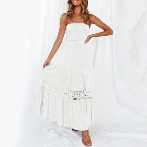 Robe Blanche Dentelle Longue Boheme image 5 | Soirée Blanche