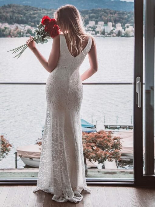 Robe De Mariée Grande Taille Sirène Dentelle image 11 | Soirée Blanche