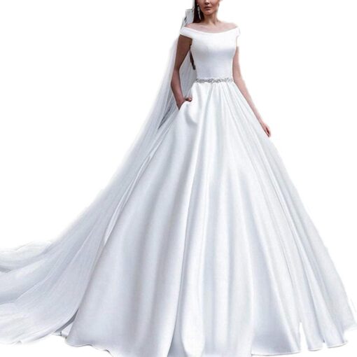 Robe De Mariée Manches Courtes Bouffantes Et Dentelle Florale image 1 | Soirée Blanche