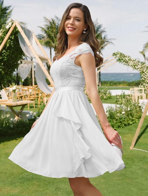 Robe Fourreau Blanche Dentelle – Image 5